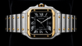 Reloj Santos de Cartier Bitono con carátula negra
