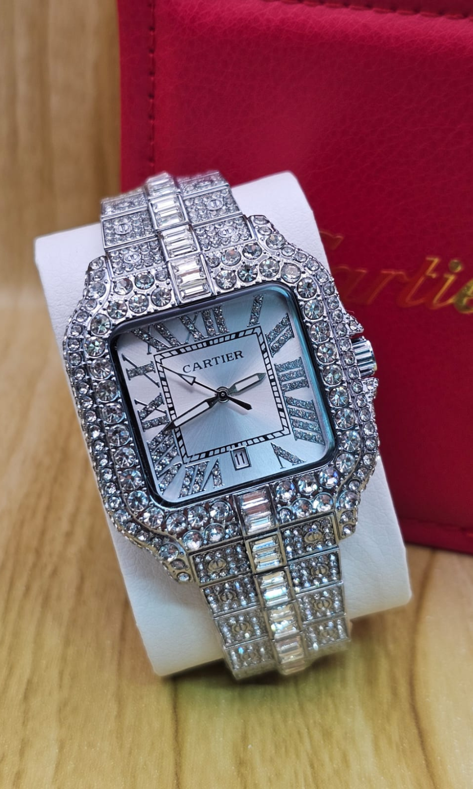 Santos Plata Iced Out con Carátula Plata